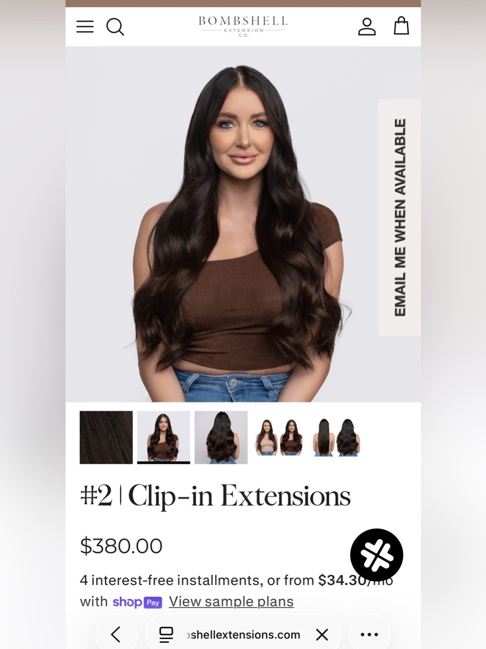 Bombshell Clip In Extensions Dark Brown BRAND NEW!!!